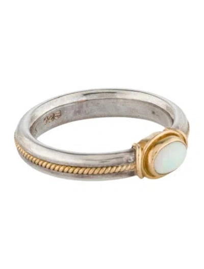 Pre-owned Steven Battelle Two-tone Opal Cocktail Ring In Multi