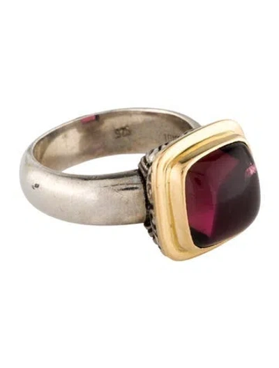Pre-owned Steven Battelle Two-tone Tourmaline Cocktail Ring In Multi