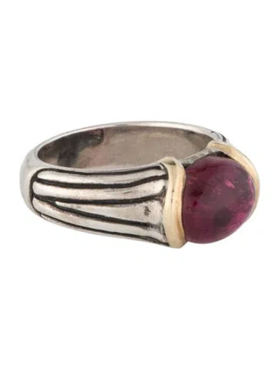 Pre-owned Steven Battelle Two-tone Tourmaline Cocktail Ring In Multi
