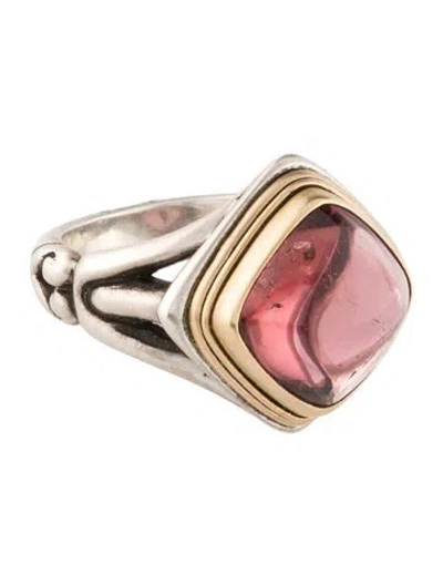 Pre-owned Steven Battelle Two-tone Tourmaline Cocktail Ring In Multi