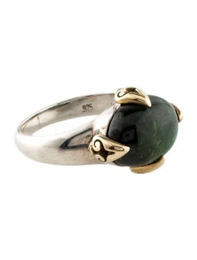 Pre-owned Steven Battelle Two-tone Tourmaline Cocktail Ring In Multi