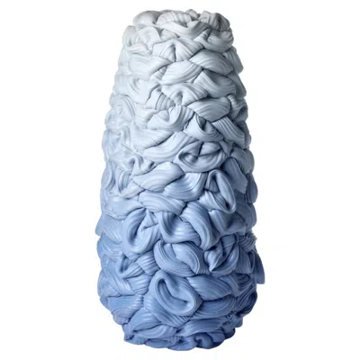 Pre-owned Steven Edwards Monochromatic Fold Xiv, A Blue Porcelain And Parian Artwork By