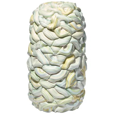 Pre-owned Steven Edwards Striped Fold Xxiv, A Yellow & Green Porcelain/parian Artwork By