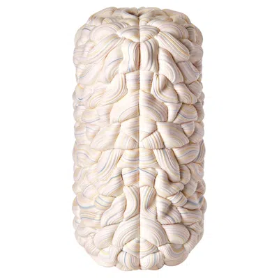 Pre-owned Steven Edwards Striped Symmetry Fold I, Pastel Candy Coloured Parian Vessel By  In Sand
