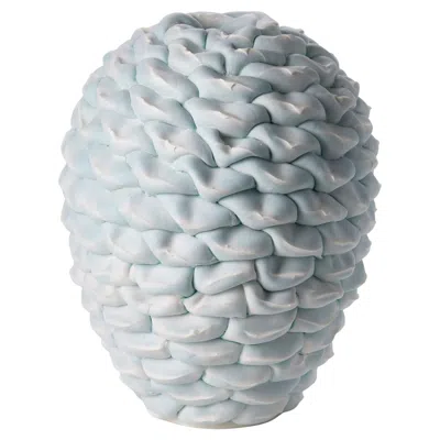 Pre-owned Steven Edwards Triple Dip Fold I, A Blue Porcelain/stoneware/parian Artwork By