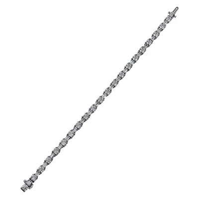 Pre-owned Steven Fox Jewelry Handmade Round Baguette Diamond And Platinum Line Bracelet In Multi