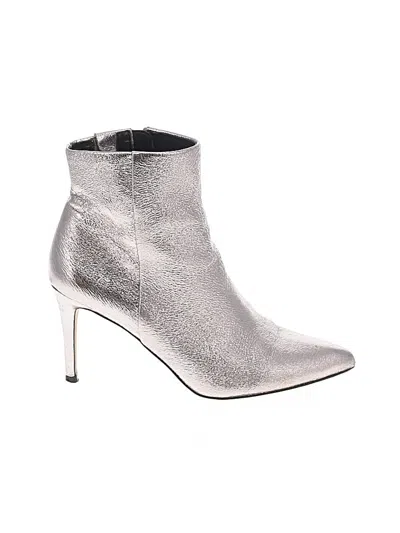 Pre-owned Steven New York Ankle Boots In Silver