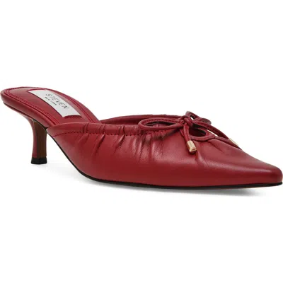 Steven New York Bonaie Kitten Heel Mule In Red