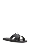 Steven New York Harlien Croc Embossed Slide Sandal In Black