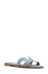 Steven New York Harlien Croc Embossed Slide Sandal In Denim