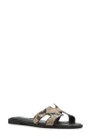 Steven New York Harlien Croc Embossed Slide Sandal In Natural Multi