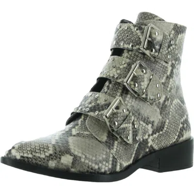 Steven New York Harmon Womens Embossed Faux Leather Ankle Boots In Pink