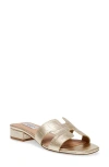 Steven New York Hutchy Croc Embossed Sandal In Gold Croco