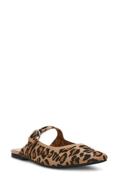 Steven New York Ingrid Mary Jane Mule In Taupe Multi/leopard