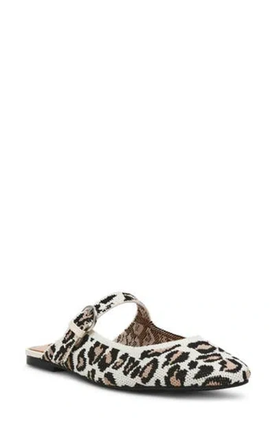 Steven New York Ingrid Mary Jane Mule In White Multi/leopard