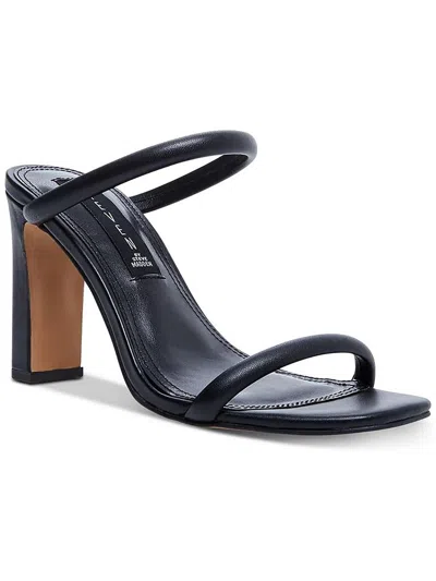 Steven New York Jercy Womens Faux Leather Slip On Heels In Black