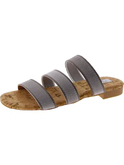 Steven New York Skie Womens Tiger Print Slip On Slide Sandals In Grey