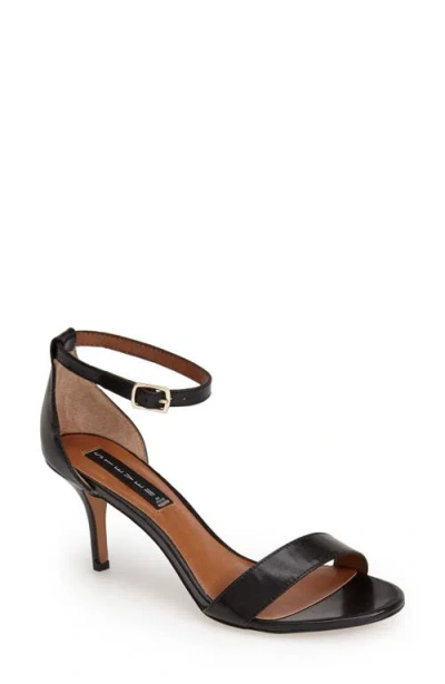 Steven New York Steven By Steve Madden 'viienna' Ankle Strap Sandal In Black Leather