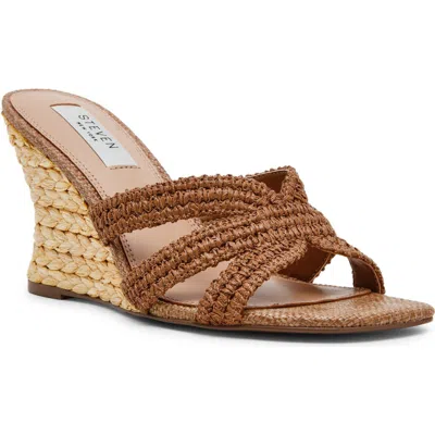 Steven New York Winona Wedge Sandal In Brown