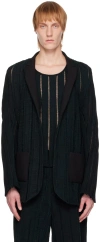 Steven Passaro Ssense Exclusive Black Khanh Brice Nguyen Edition Blazer In Black
