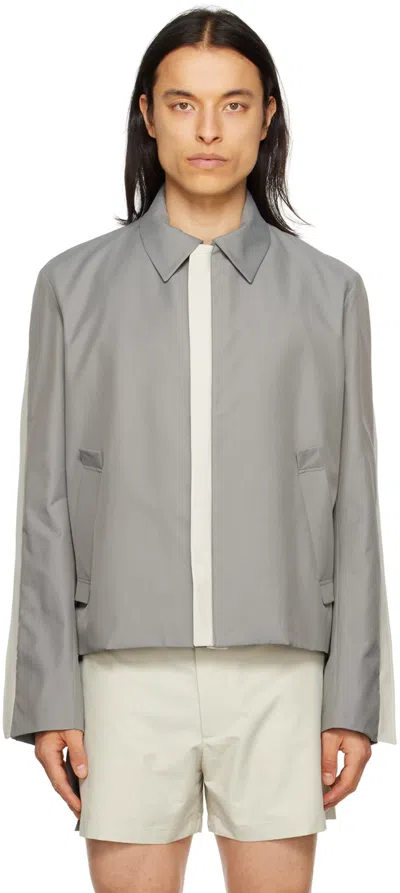 Steven Passaro Taupe Zip Bomber Jacket In Grey 007748