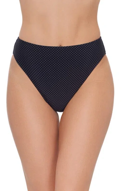 Stevie Cheeky High Leg High Waist Bikini Bottom In Black