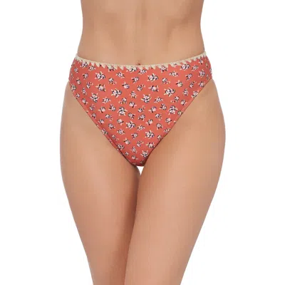 Stevie Cheeky High Leg High Waist Bikini Bottom In Brown