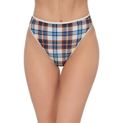 Stevie Cheeky High Leg High Waist Bikini Bottom In Multi