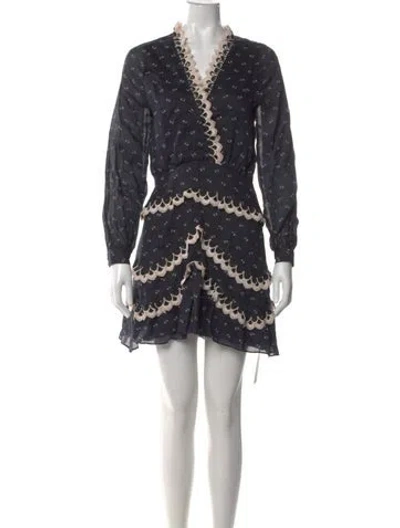 Pre-owned Stevie May Floral Print Mini Dress In Blue