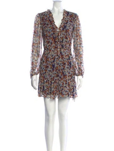 Pre-owned Stevie May Floral Print Mini Dress In Blue