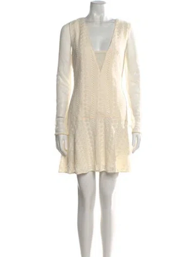 Pre-owned Stevie May Patterned Mini Dress In Neutral