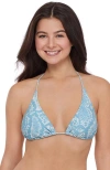 Stevie Multiway Adjustable Convertible Triangle Bikini Top In Blue