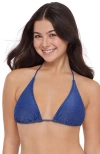 Stevie Multiway Adjustable Convertible Triangle Bikini Top In Blue