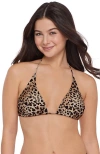 Stevie Multiway Adjustable Convertible Triangle Bikini Top In Brown