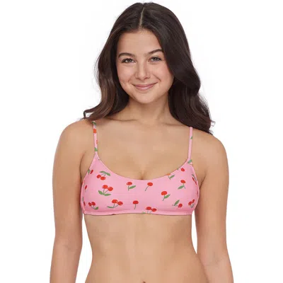 Stevie Scoop Bralette Bikini Top With Adjustable Straps In Pink