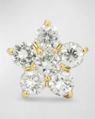 Stevie Wren Begonia 18k Star Stud Earring With Diamonds, Single In White Diamond