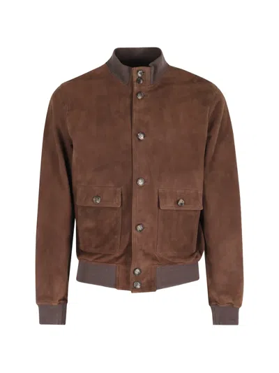 Stewart Buttoned Flap-pocket Suede Jacket In Metallic