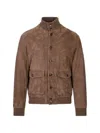 Stewart Button-up Suede Jacket In 브라운