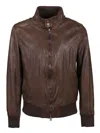 Stewart Jacket With Double Slider Zip, Barracuda Collar With 2buttons, In Brown