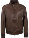 Stewart Leather Jacket In Brown