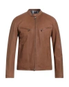 Stewart Man Jacket Brown Size S Soft Leather In Brown