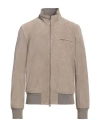 Stewart Man Jacket Khaki Size Xxl Leather In Beige