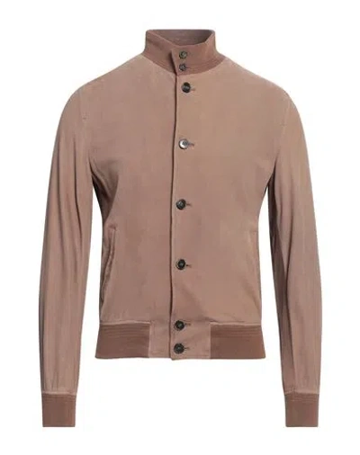 Stewart Man Jacket Light Brown Size Xl Leather In Beige