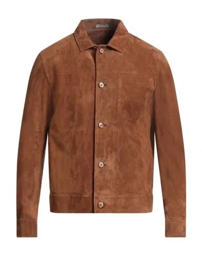 Stewart Man Jacket Tan Size Xxl Leather