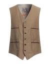 Stewart Man Tailored Vest Khaki Size Xl Cotton In Beige