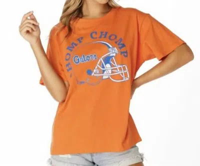 Stewart Simmons Chomp Chomp Helmet Boyfriend Tee In Orange