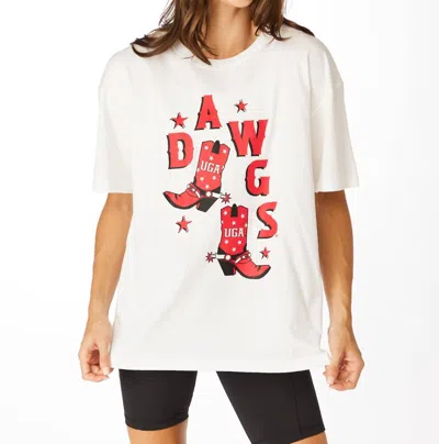 Stewart Simmons Dawgs Boots Grand Short Sleeve Tee In White