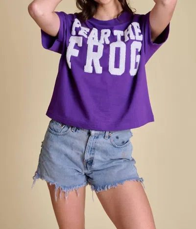 Stewart Simmons Fear The Frog Chenille Team Top In Purple