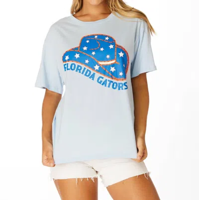Stewart Simmons Florida Cowboy Hat Boyfriend Tee In Light Blue
