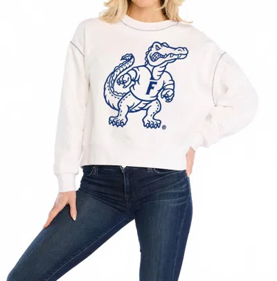 Stewart Simmons Florida Embroidered Sweatshirt In White
